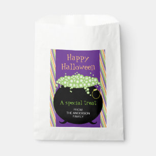 Happy Halloween, Witch's Pot, Personalised Favour Bags