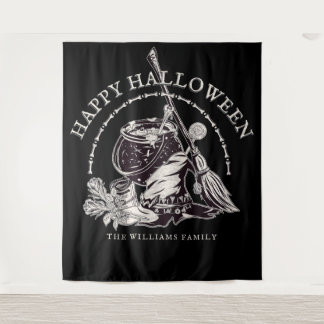 Happy Halloween Witchy Photo Booth Party Backdrop Tapestry