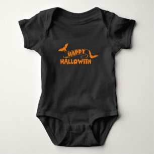 Happy Halloween with Bats & Spiders Baby Bodysuit