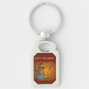 Happy Halloween with Cat Bat Dog and Spider Key Ring