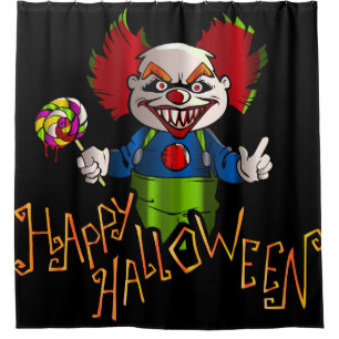 Happy Halloween with Clown Shower Curtain
