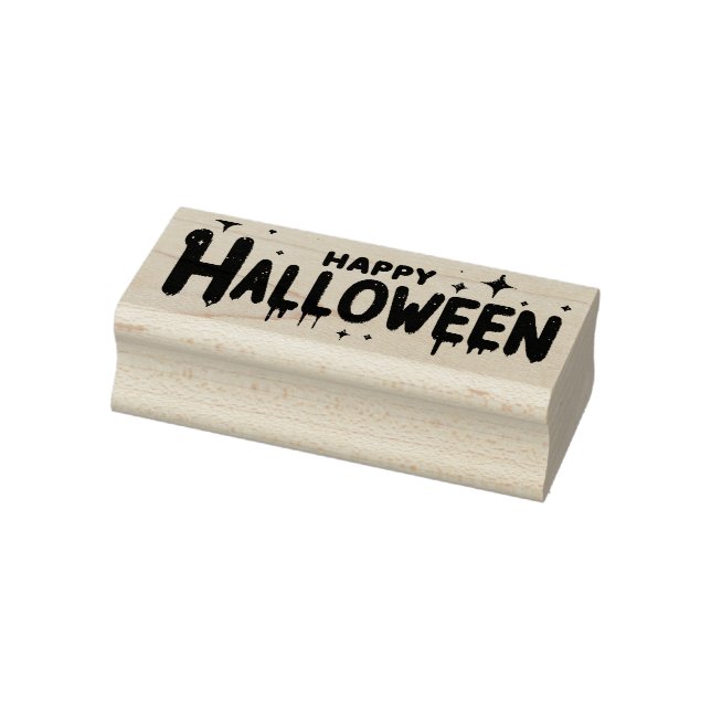 Happy Halloween with Dripping Blood Rubber Stamp (Stamp)