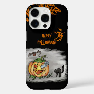 Happy Halloween with Ghost Cat Bat Pumpkin iPhone 16 Pro Case