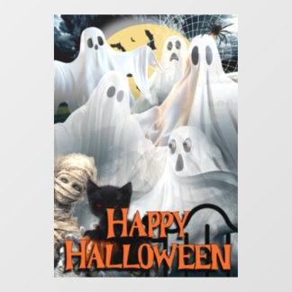 Happy Halloween with Ghosts, Mummy,and Black Cat