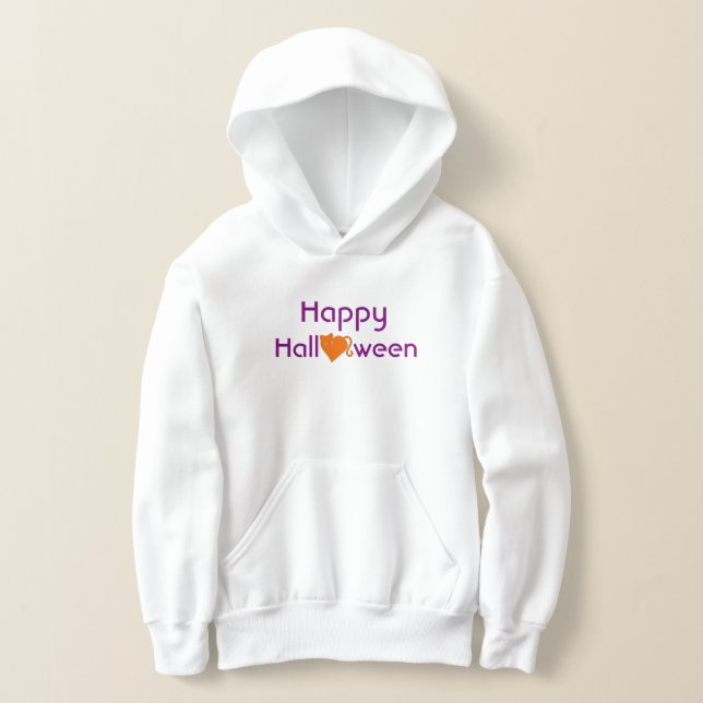 Happy Halloween with Orange Cat Heart (Laydown)