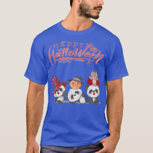 Happy Halloween With Three Small Panda Bears  T-Shirt