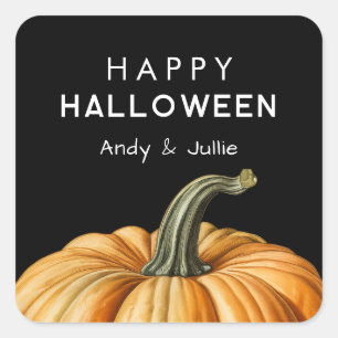 Happy Halloween with vintage pumpkin Square Sticker