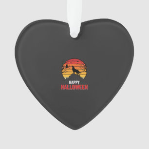 Happy Halloween Wolf Sunset Vector Ornament