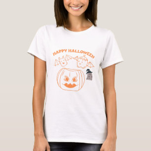 Happy Halloween Women's  Costume  Clothing Black T-Shirt