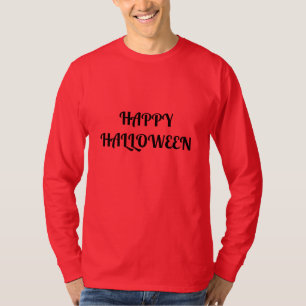 Happy Halloween Women's Orange  Black T-Shirt