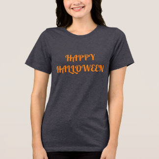 Happy Halloween Women's Orange  Black Tri-Blend Shirt