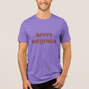 Happy Halloween Women's Orange Black Tri-Blend Shirt