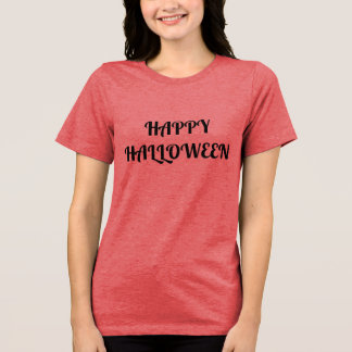 Happy Halloween Women's Orange Black Tri-Blend Shirt