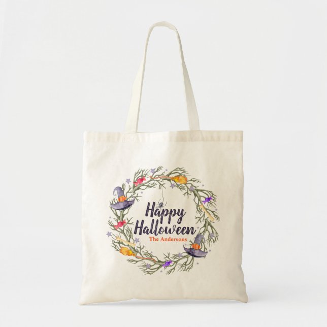 Happy Halloween Wreath Personalised | Tote Bag (Front)