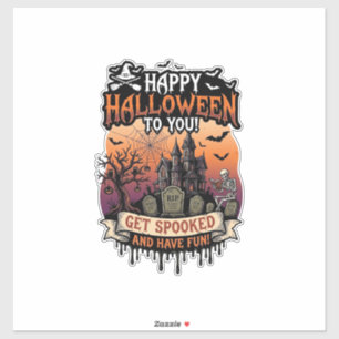 Happy Halloween You Haunted House Skeleton Bats_1