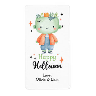 Happy Halloween Zombie Boy Custom Shipping Labels