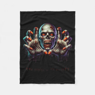 Happy Halloween Zombie Hands Funny Halloween Costu Fleece Blanket