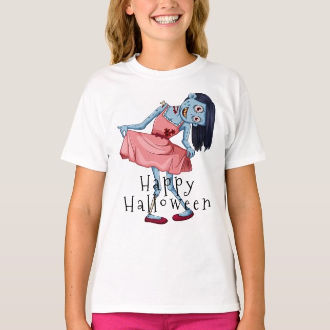 Happy Halloween Zombie T-Shirt (Front)