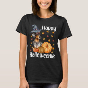 Happy Halloweenie Cute Halloween Dachshund Witch W T-Shirt