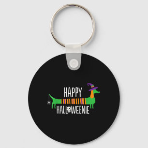Happy Halloweenie Cute Viennese Dog Dachshund Key Ring