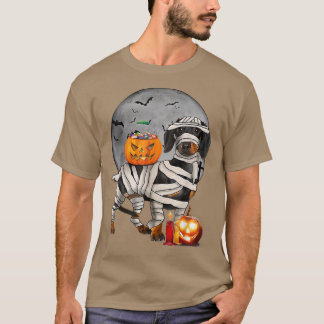 Happy Halloweenie Dachshund Mummy Doie Dog Hallowe T-Shirt