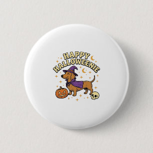 Happy Halloweenie Dachshund Witch Dog T-Shirt_1 6 Cm Round Badge
