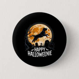 Happy Halloweenie Dog Lovers Spooky Fun Halloween 6 Cm Round Badge