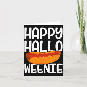 Happy Halloweenie Hot Dog Halloween Card