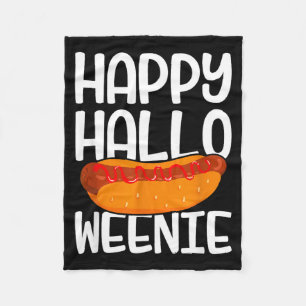 Happy Halloweenie Hot Dog Halloween Fleece Blanket