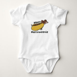 Happy Halloweenie Hotdog Dachshund Baby Bodysuit