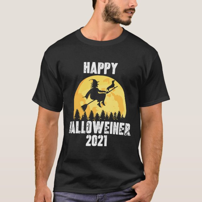 Happy Halloweiner Dachshund Witch T-Shirt (Front)