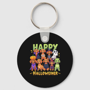Happy Halloweiner Dog Owners Funny Halloween Dog L Key Ring