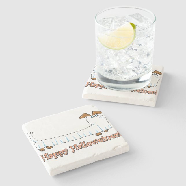 Happy-Halloweiner Stone Coaster (Side)