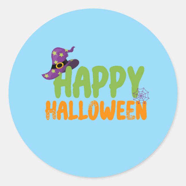 happy hallowen classic round sticker (Front)