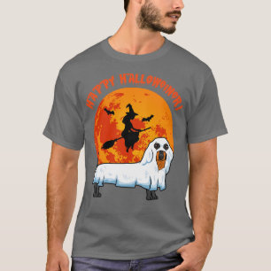 Happy Hallowiener Cute Dachshund Ghost Halloween T-Shirt