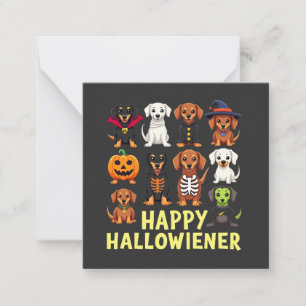 Happy Hallowiener Spooky Halloween Dog Weiner  Card