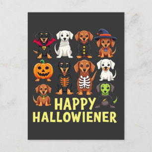 Happy Hallowiener Spooky Halloween Dog Weiner Postcard