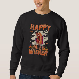 Happy Hallowiener Wiener in Dracula Costume  Wiene Sweatshirt