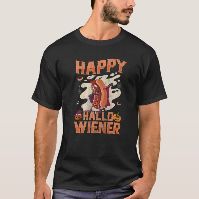 Happy Hallowiener Wiener in Dracula Costume  Wiene T-Shirt (Front)