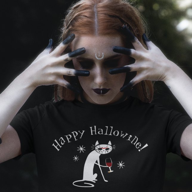 Happy Hallowine! Halloween Wine Pun T-Shirt (Creator Uploaded)