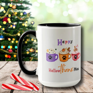 Happy Hallowthanksmas Hallowthanxmas Holiday Mug