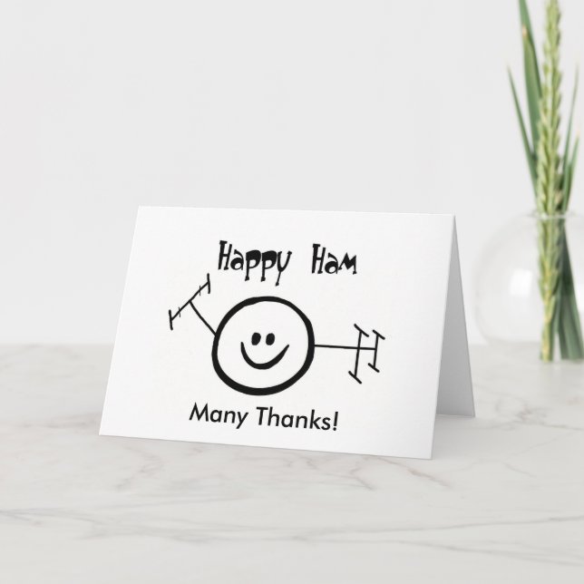 Happy Ham Thank You Card (Front)