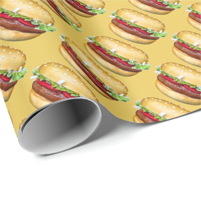 Happy Hamburger Wrapping Paper (Roll Corner)