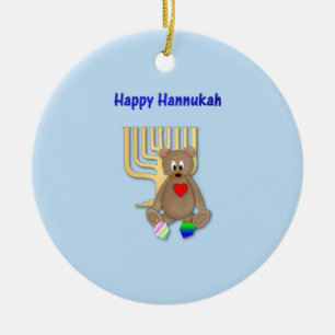 Happy Hannukah Ceramic Tree Decoration