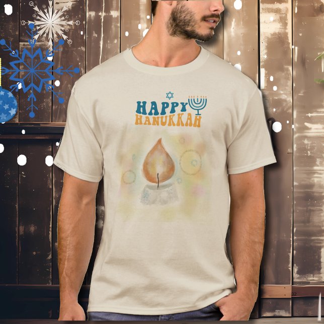Happy Hanukah Candle Light  T-Shirt (Happy Hanukah Candle Light T-Shirt)