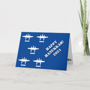 Happy Hanukkah 2021 Blue & White Card