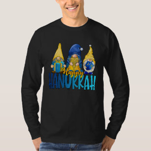 Happy Hanukkah 2022 Gnome Menorah Dreidel Ugly Chr T-Shirt