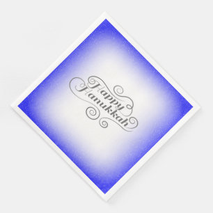 Happy Hanukkah 2-tone Blue White Background Napkin