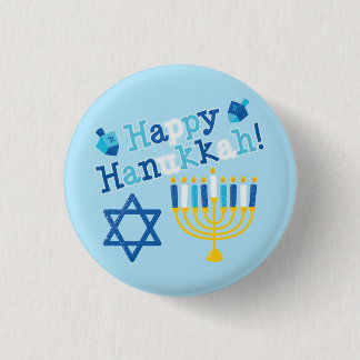 Happy Hanukkah 3 Cm Round Badge