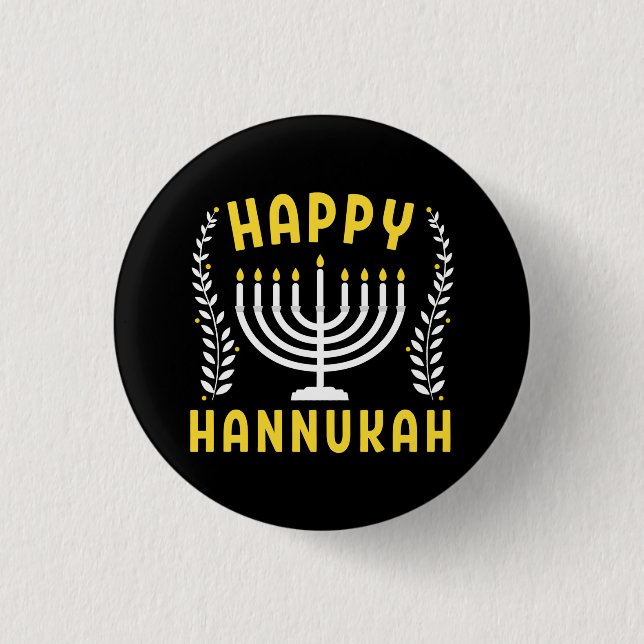Happy Hanukkah 3 Cm Round Badge (Front)